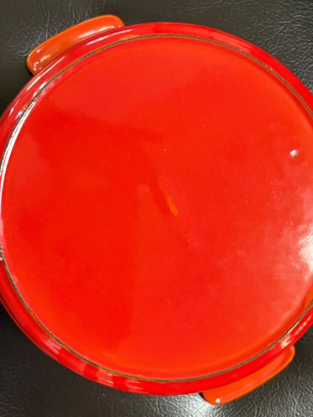 Vintage Le Creuset Flame Orange Enameled Cast Iron Gratin Dish #22
